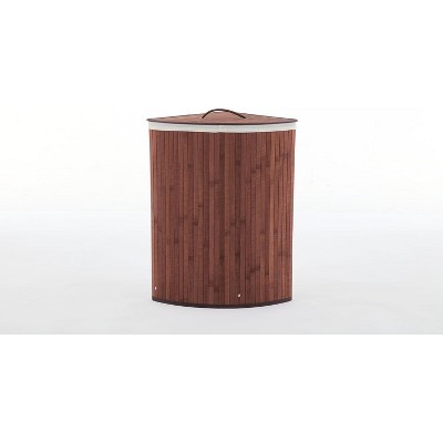 Bamboo Laundry Hamper Large with Removable 4-Section Liner, Foldable Storage Basket with Lid and Handles for Bedroom, Laundry Room, Small Spaces