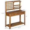 NicBex Outdoor Potting Bench Table Garden Work Bench Table Storage Shelves and Drawer,Planting Work Bench Table for Patio,Garden,Backyard,Brown - 3 of 4