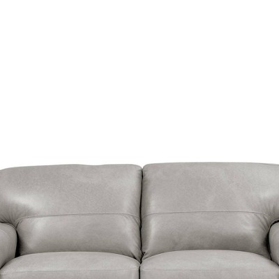 Cornelia 67" Beige Leather Loveseat with Wood Frame