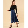 INSPIRE CHIC Women's Party Elastic Waist Metallic Shiny Accordion Pleated Midi Skirt - 4 of 4