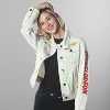 Members Only Women's White Denim Nickelodeon Trucker With Pai Jacket - 3 of 4