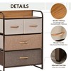 XIYUYEU 4-Drawer Dresser with Fabric Drawers 3-Tier Closet Organizers and Storage with Wooden Top, Brown - 4 of 4