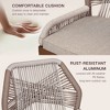 Bohemia Counter Height Bar Stools Set of 2, Modern Wicker Rattan Patio Bar Stools with Backrest, Ergonomic Comfort Design - 4 of 4