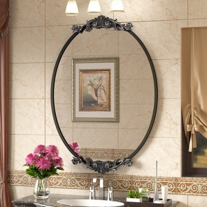 Apmir Oval High Quality Aluminum Alloy Framed French Cleat Mounted Baroque Wall Decor Bathroom Vanity Mirror with 3-Year Warranty - 1 of 4