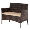 Karl Home 4-Piece Wicker Patio Conversation Set with Beige Cushions - 4 of 4