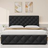 Queen Size Bed Frame with 4 Storage Drawers and Adjustable Headboard, Linen Upholstered Platform Bed Frame, Diamond Stitched Button Tufted, Black - 3 of 4