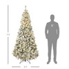 QingMoon 7.5FT Prelit Artificial Christmas Tree with Snow Frosted Branches and Warm White LED Lights, Auto Open for Holiday Decoration - 4 of 4