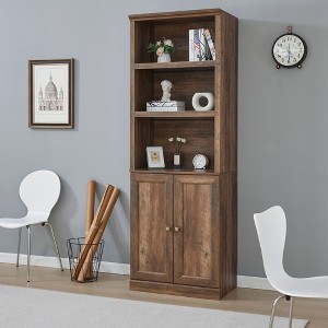 NicBex Rustic Wood Bookshelf Multifunctional Bookcase with Open Shelves,Books Storage Cabinet Organizer for Office,Bedroom - 1 of 4