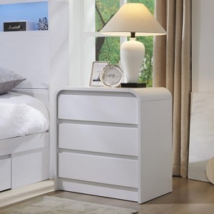 Nightstand with Charging Station, 25" Tall Modern Wood Bedside Table with 3 Storage Drawers, End Table for Bedroom, Living Room - 1 of 4