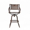Coolbibila 1 Piece Outdoor Cast Aluminum BarStool Chair,Aluminum Patio Bistro Arm Chair,Antique Copper Finish BarStool Chair - 3 of 4