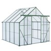 VYNXARIA 8*8FT Double Door Polycarbonate Greenhouse Raised Base and Anchor Aluminum Heavy Duty Walk-in Greenhouses in All Season,Green - 3 of 4