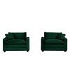 Corduroy Armrest Sofa Set with Two Single Sofa, Ideal for Bedroom and Office - 4 of 4