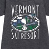 - Peanuts - Snoopy and Woodstock Vermont Ski Resort Graphic Short Sleeve Fleece Dress - 2 of 4