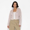 Women's Long Sleeve Shawl Collar Open Work Cardigan - Wild Fable™ - 2 of 3