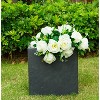 Rosemead Home & Garden, Inc. 12" Wide Kante Lightweight Modern Outdoor Concrete Square Decorative Planter Charcoal Black - 4 of 4