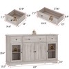 FUFU&GAGA Grey Wood-Grain Console Table Adjustable Shelves Sideboard - 2 of 4