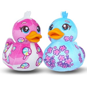 Mini Kwaaks, Lola & Sakura - 4" Plush Ducks with Stitched Eyes & Soft Beak, Hanging Loop Plush Toys for Bags, Collectible Stuffed Animal Set - 1 of 4