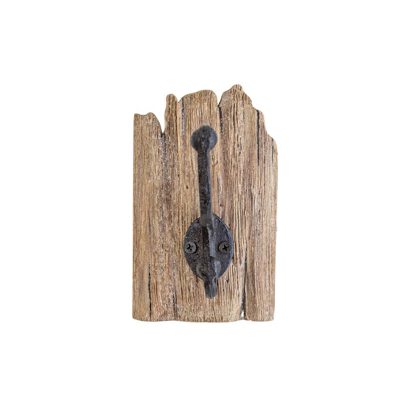Rustic Wall Hook Natural Wood & Metal by Foreside Home & Garden, 1 of 10