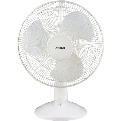 Optimus F-1230 12-inch Oscillating 3-speed Table Fan, White : Target