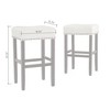 30" Backless Faux Leather Counter Stools Set of 2 with Saddle Seat, Cushioned Hardwood Frame and Chrome Nailhead Trim for Kitchen - 4 of 4