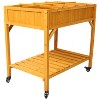 Mlmh & Kngwa 36"W Mobile Raised Customizable Wood Planter - 2 of 4