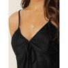 cheibear Women's Silky Satin V-Neck Sleeveless Cropped Cami Top with Shorts Sleepwear Pajama Sets 2 Pcs - 4 of 4