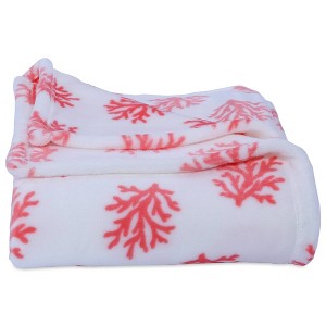 Coral Print Plush Throw - Better Living, Pink