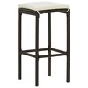 vidaXL Bar Stools with Cushions 2 pcs Brown Poly Rattan - 2 of 4