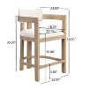 Christopher Knight Home Set of 2 26" Ethan Upholstered Rubberwood Counter Height Barstools Light Ash - 3 of 4