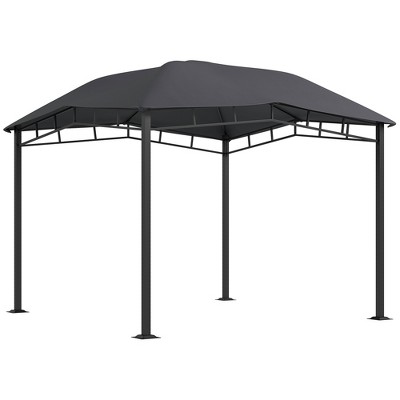 Gsluuk Outsunny 10' x 10' Soft Top Patio Gazebo Outdoor Canopy with Unique Geometric Design Roof