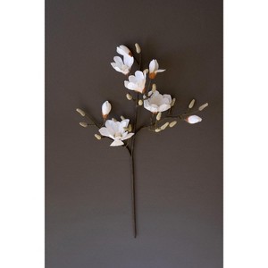 Artificial Magnolia Flowers Spray 44"H – White Bloom Stem, Set of 6 by Kalalou - 1 of 3