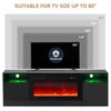 AOXUN 70" Wood Texture Fireplace TV Stand with 36" Electric Fireplace, LED Light Entertainment Center, with Storage Cabinet for TVs Up to 80", Black - 2 of 4