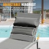 Gulches Set of 3, Aluminum Pool Lounge Chairs with Side Table and Wheels, Textilene Padded Adjustable Recliner All Weather,Gray - 3 of 4