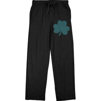 St. Patrick's Day Clover Leaf Men's Black Sleep Pajama Pants