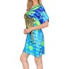 HAPPY BAY Women's Beachwear Swimsuit Coverups for Women Summer Swim Beach Cover Ups for Swimwear Women Bathing Suit Short Dresses 1X-2X Blue Floral - 2 of 3