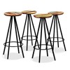 vidaXL Bar Stool Set of 4 Varied Reclaimed Wood Standard Industrial - 2 of 4