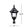 John Timberland Bellagio Vintage Rustic Outdoor Post Light Textured Black 24 1/2" Clear Hammered Glass for Exterior Barn Deck Post Light House Porch - 3 of 4