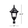 John Timberland Bellagio Vintage Rustic Outdoor Post Light Textured Black 24 1/2" Clear Hammered Glass for Exterior Barn Deck Post Light House Porch - image 3 of 4