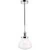 Elegant Lighting Lyle 1 light Chrome and Clear seeded glass pendant - 4 of 4