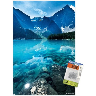 Trends International Moraine Lake Unframed Wall Poster Print Clear Push ...