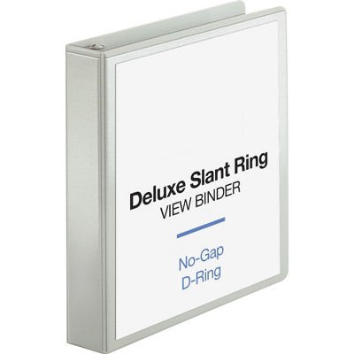 Business Source View Binder Slant Ring 1-1/2" Capacity Letter White 62465