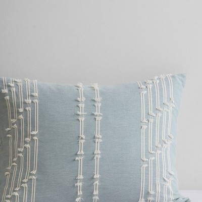 Aqua Cotton Jacquard King/California King Duvet Cover Set