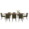 9-Piece Walnut Dining Set,95" L Rectangular Extendable Dining Table with 8 Upholstered Linen Dining Chair for Dining Room,Farmhouse-Tanpinhause - 2 of 4
