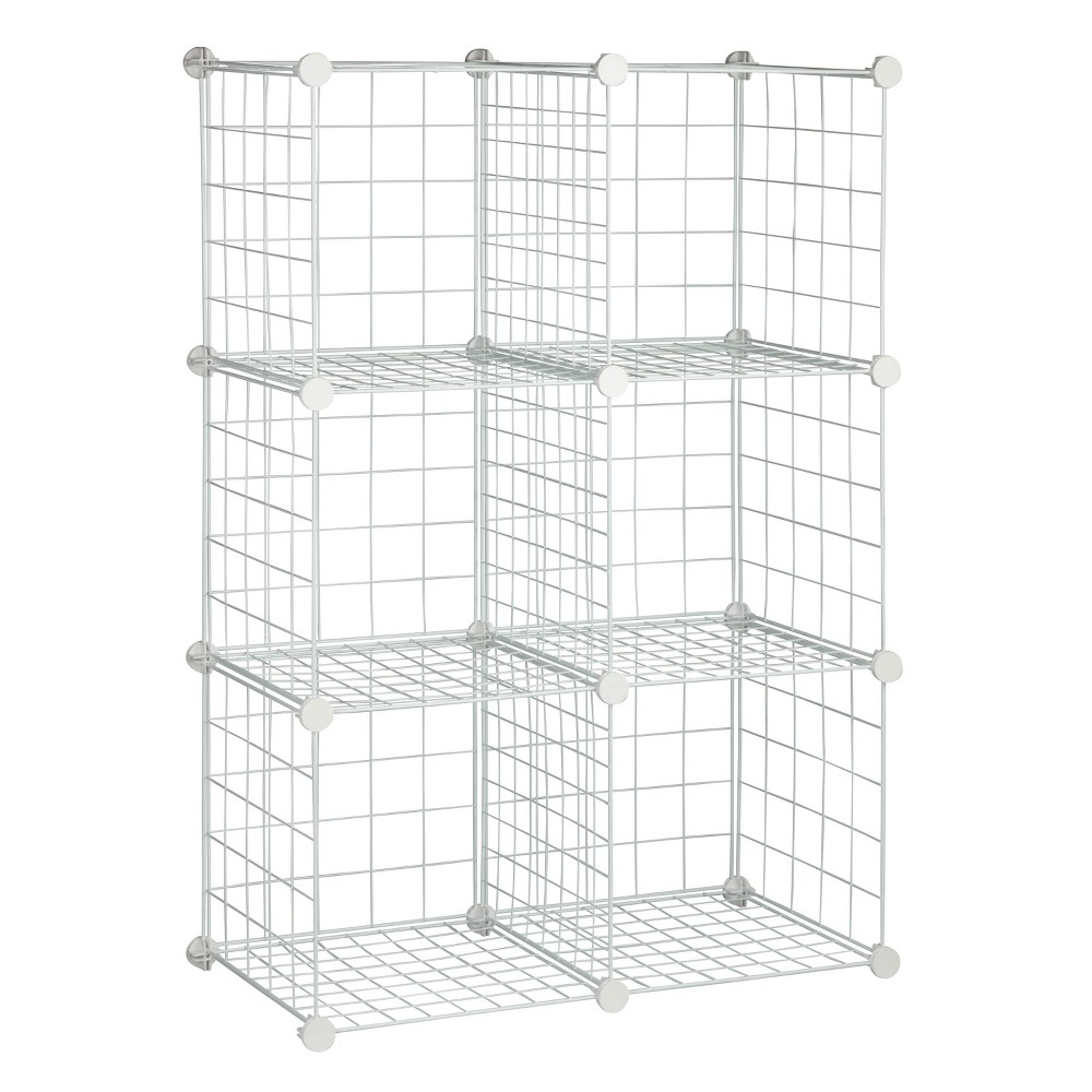 Photos - Wall Shelf Honey-Can-Do 6 Cube Storage Set White