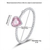 Gorgeous Pink Diamond Ring Band for Wome Stunning Heart-Shaped S925 Silver Zircon Ring, Stylish Promise Ring for Memorable Occasions - 3 of 4