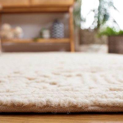 Ivory Hand-Tufted Wool Rectangular Area Rug, 5 ft. x 8 ft.