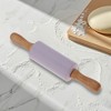 Unique Bargains Rolling Pin Small Silicone Solid Wood 1 Pc - 2 of 4