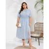 LXT-Women's Plus Size Dress Smocked Waist Side Split Boho Floral Dresses - 3 of 4