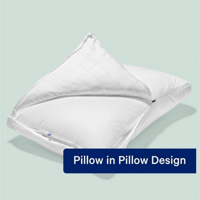 Dual-Comfort Standard Polyester Pillow with Breathable Percale Weave