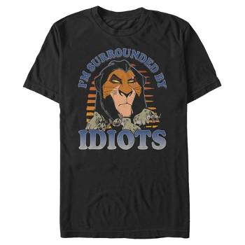 Men's Lion King Scar Surrounded By Idiots Sunset  T-Shirt - Black - 3X Big Tall
